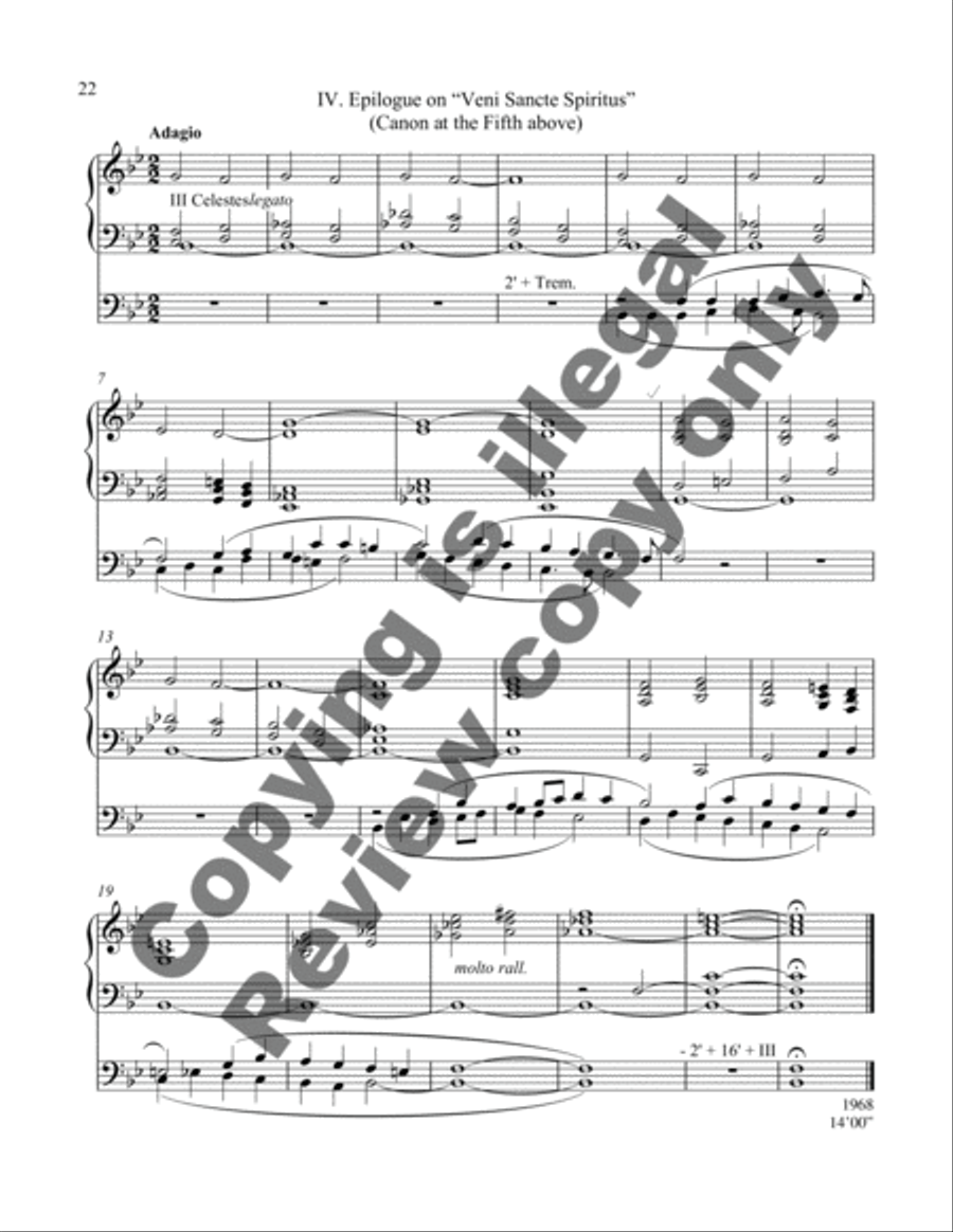 Sonata da Chiesa (Organ Sonata VI) Organ Solo scores gallery preview page 14