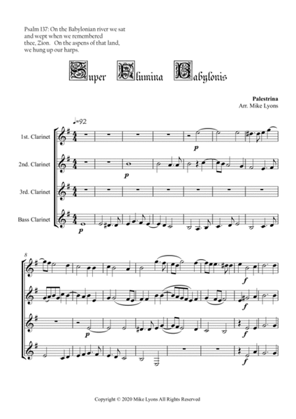 Clarinet Quartet - Super Flumina Babylonis image number null