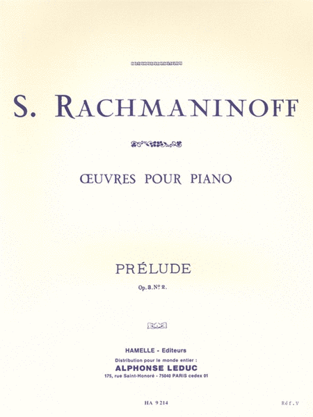 Rachmaninoff Prelude Op.3 No.2 Piano Book