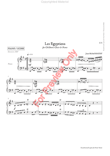 Les Egyptiens - Piano Reduction image number null
