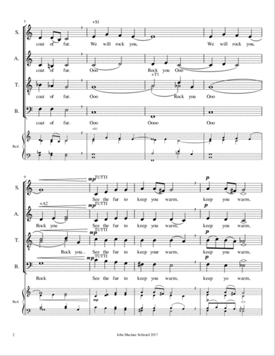 Little Jesus, Sweetly Sleep 4-Part scores gallery preview page 2