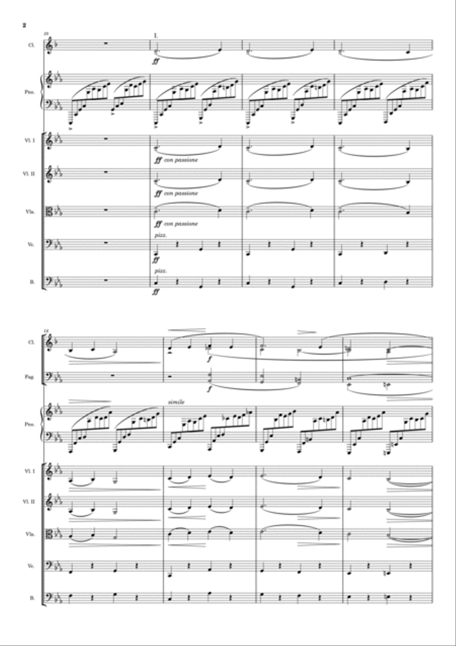 Piano Concerto No. 2 Opus 18, 1st Movement Full Orchestra scores gallery preview page 2