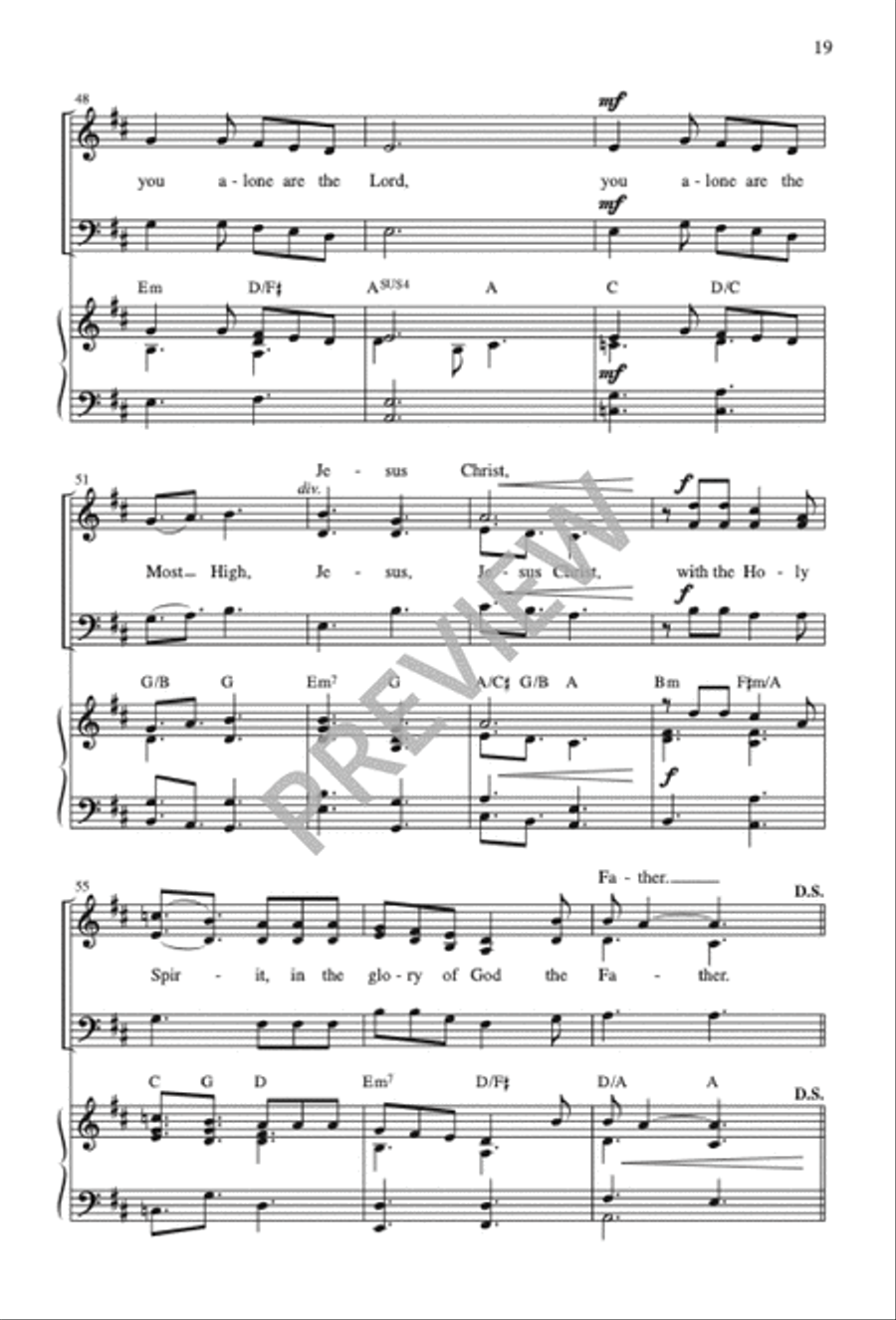 Mass of Joy and Peace, Tenth Anniversary edition - Choral / Accompaniment edition 3-Part scores gallery preview page 20
