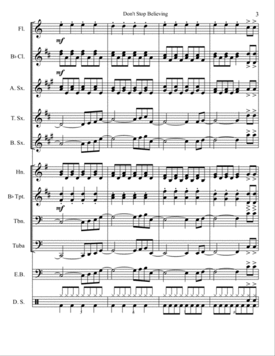 Don't Stop Believin' Small Ensemble scores gallery preview page 3