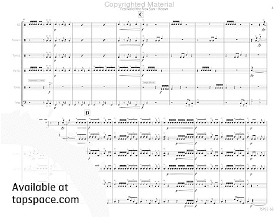 Festival of the New Sun Percussion Ensemble scores gallery preview page 8