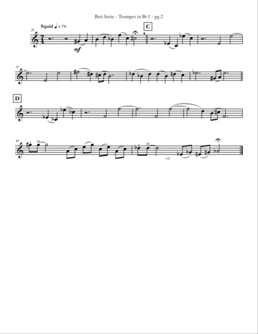 Bait Suite for Trumpet Trio by Eddie Lewis Trumpet Trio scores gallery preview page 3