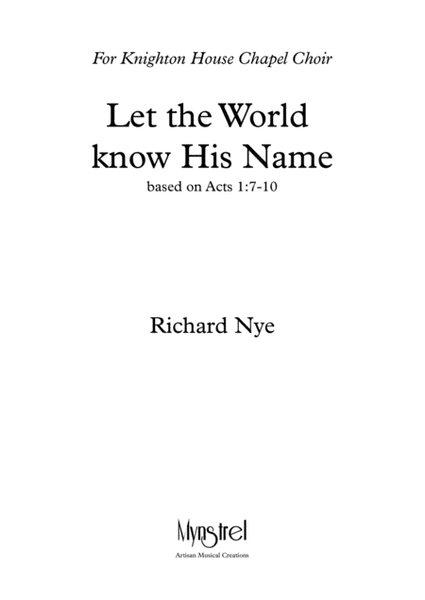 Let the World Know His Name image number null