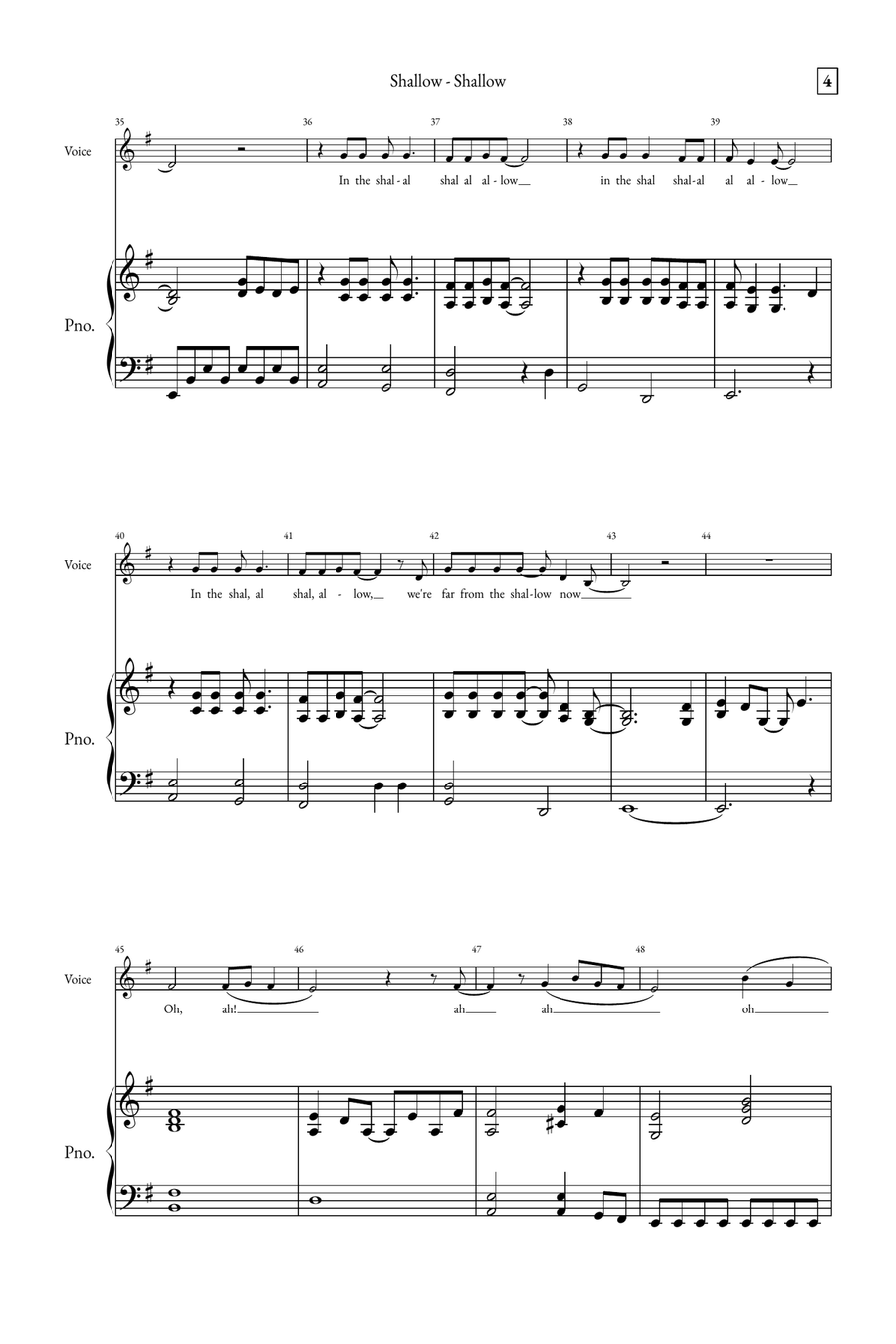 Shallow A Cappella scores gallery preview page 4