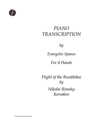 Book cover for Flight of the Bumblebee for piano - Four Hands