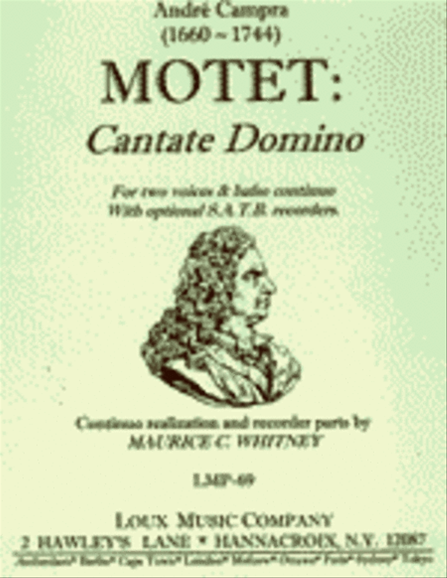 Motet: Cantate Domino Recorder scores gallery preview page 1