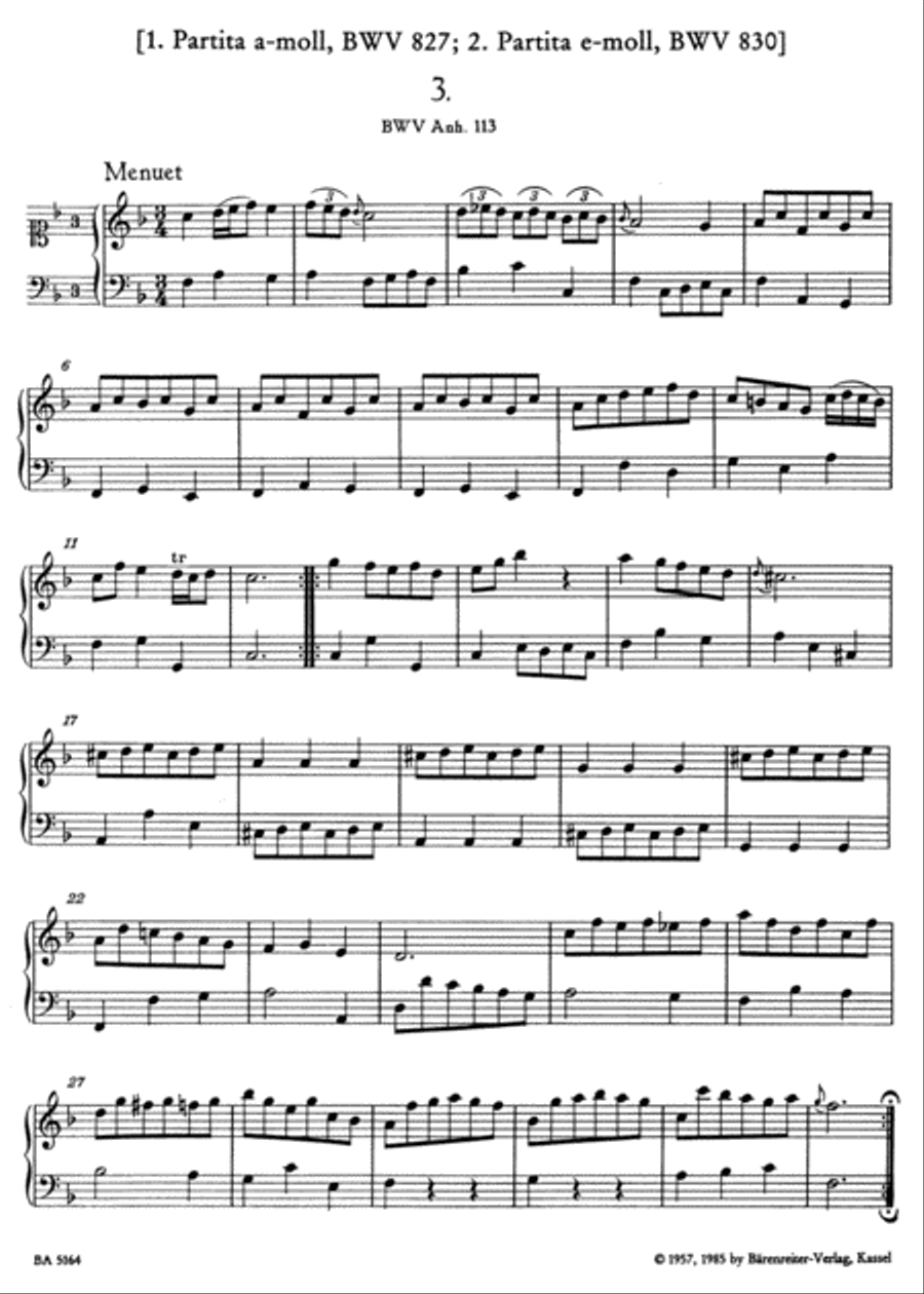 Klavierbuechlein fuer Anna Magdalena Bach Harpsichord scores gallery preview page 2