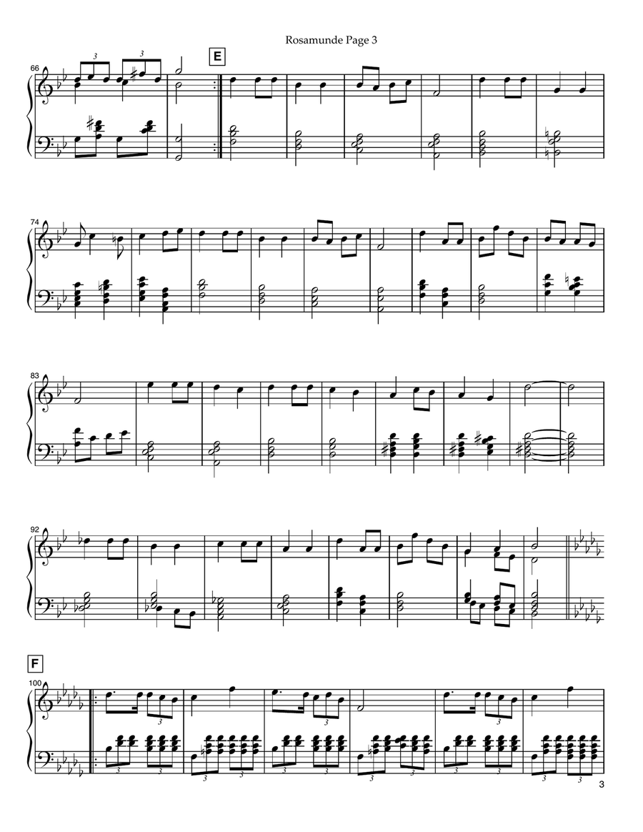 Rosamunde, D.797, V. Entr'acte No.3 Piano Solo scores gallery preview page 3