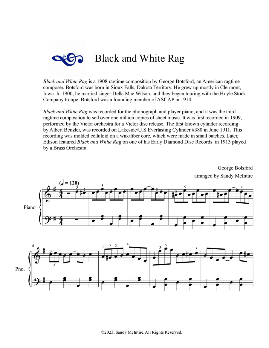 Black and White Rag Black and White Rag Piano Solo scores gallery preview page 1