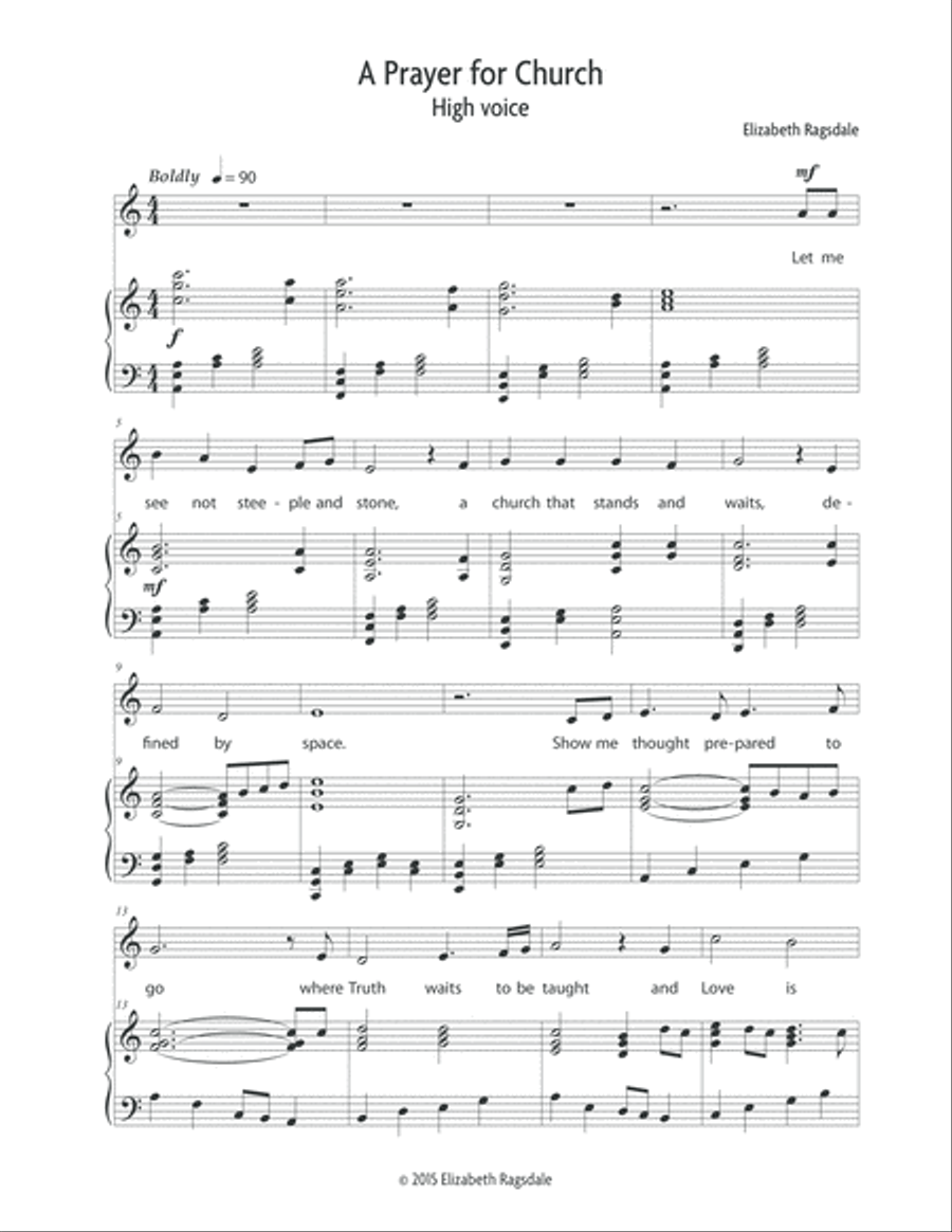 A Prayer for Church (High Voice) High Voice scores gallery preview page 2