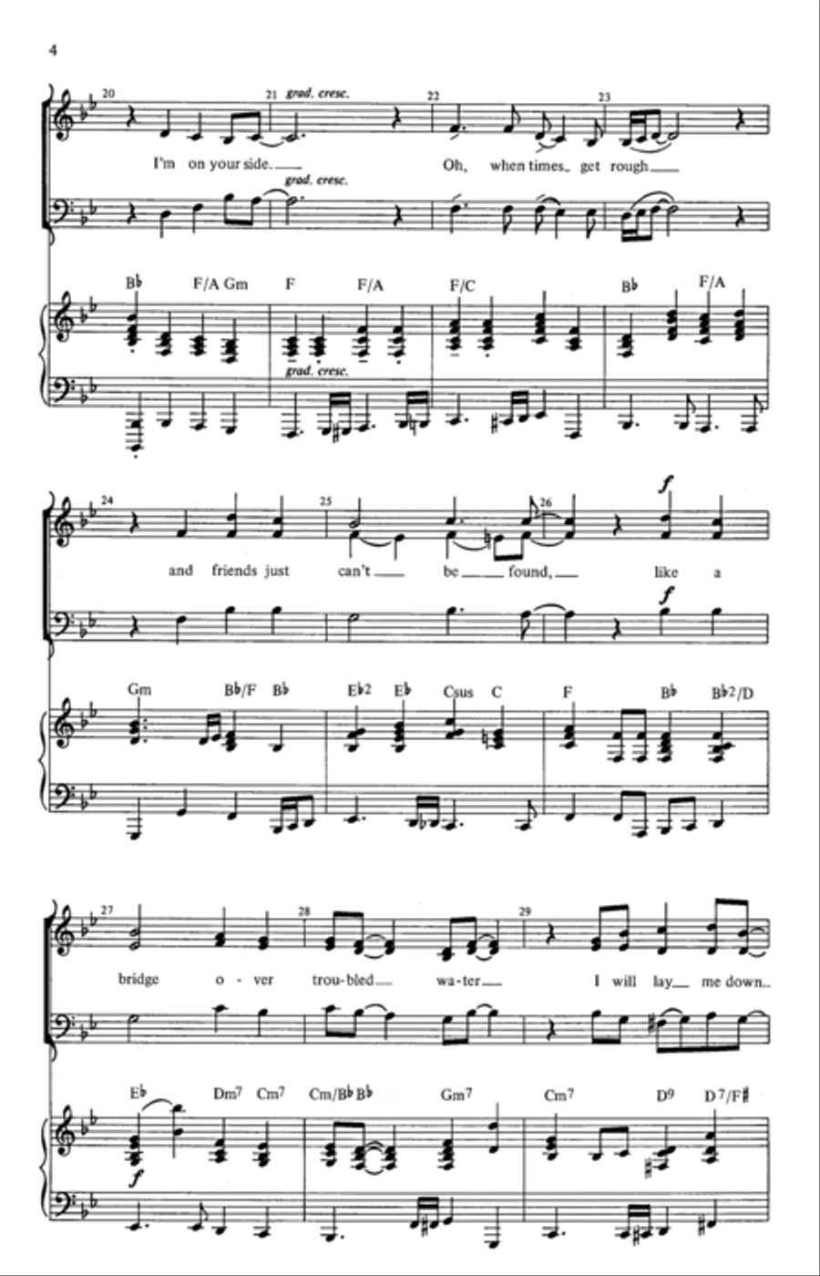 Bridge Over Troubled Water (arr. Kirby Shaw) 3-Part scores gallery preview page 3