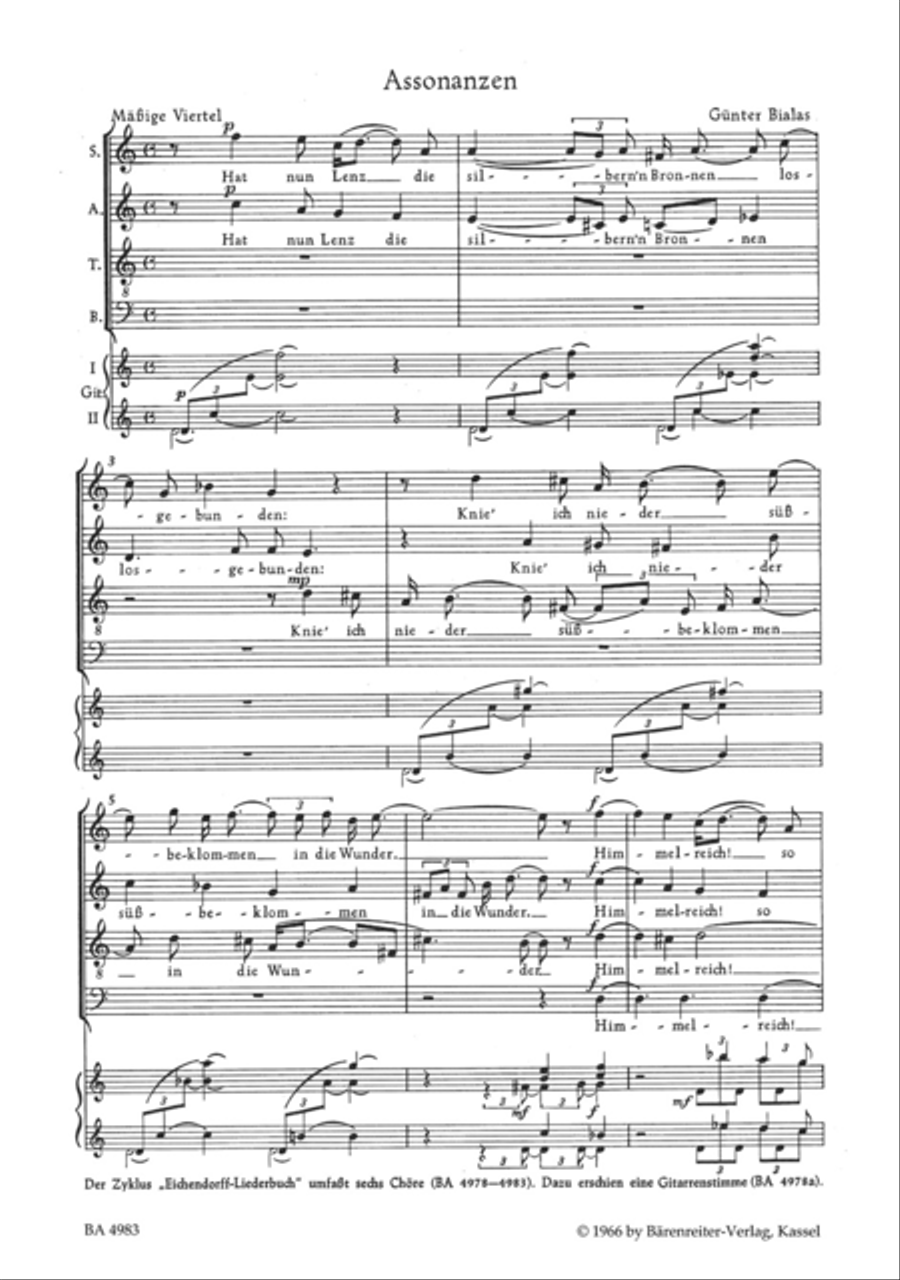 Assonanzen for Mixed Choir und Solo-Sopran 4-Part scores gallery preview page 2