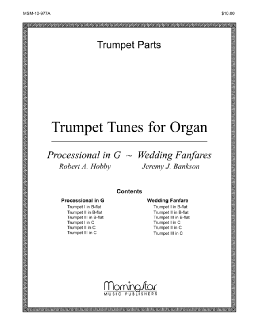 Trumpet Tunes for Organ (Downloadable Trumpet Parts) Trumpet scores gallery preview page 1
