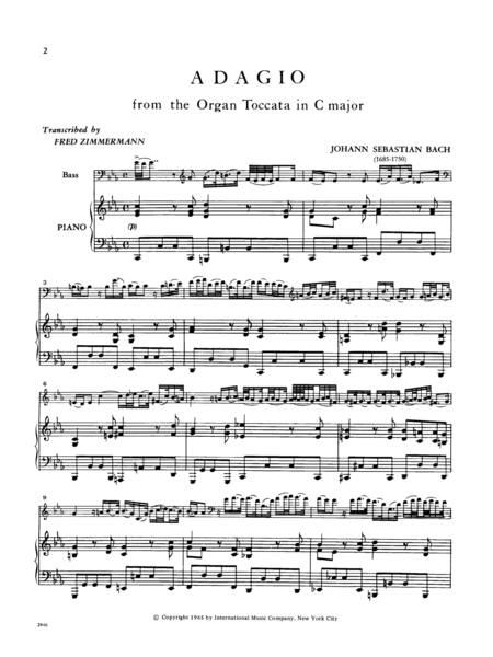 Adagio From The Organ Toccata In C Major