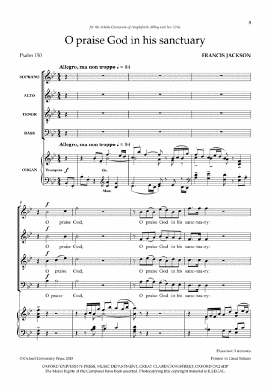 O praise God in his sanctuary 4-Part scores gallery preview page 2