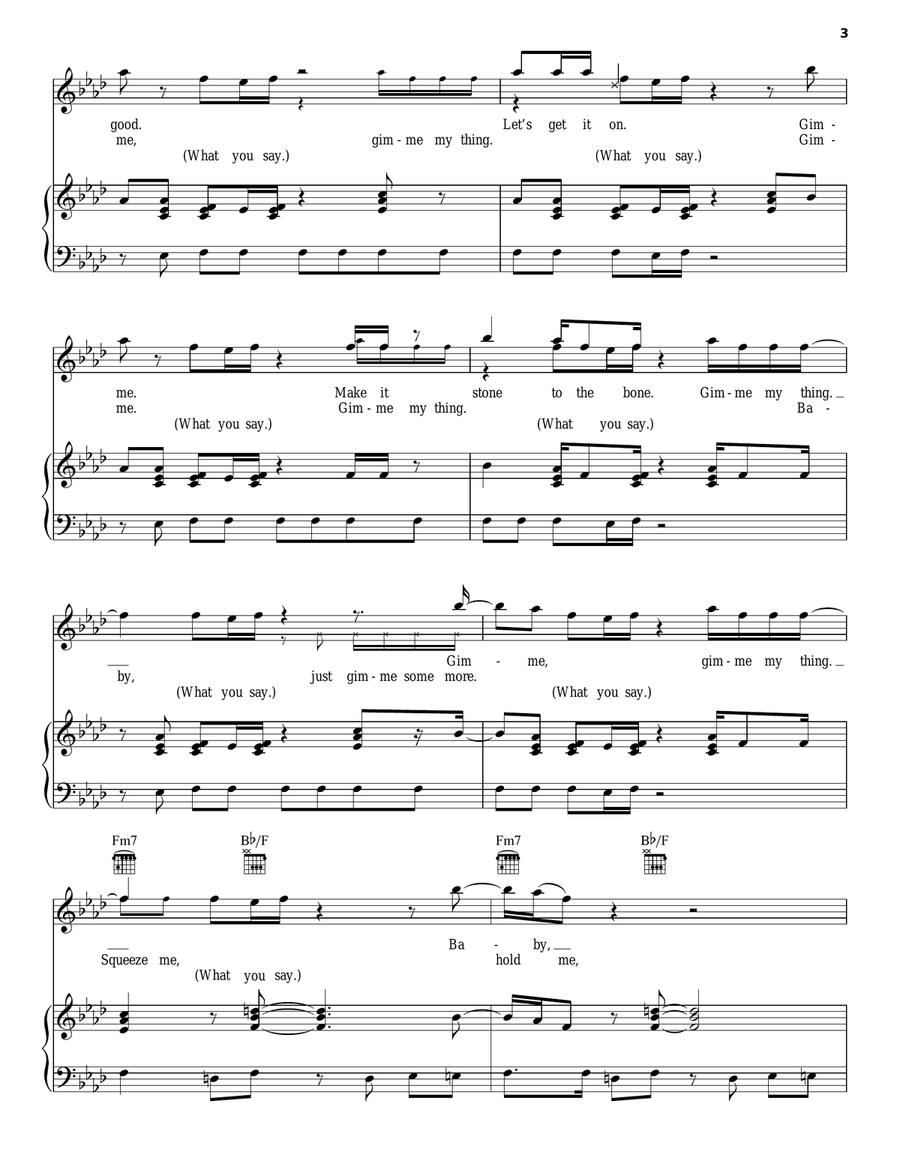 My Thang My Thang Piano, Vocal, Guitar scores gallery preview page 3