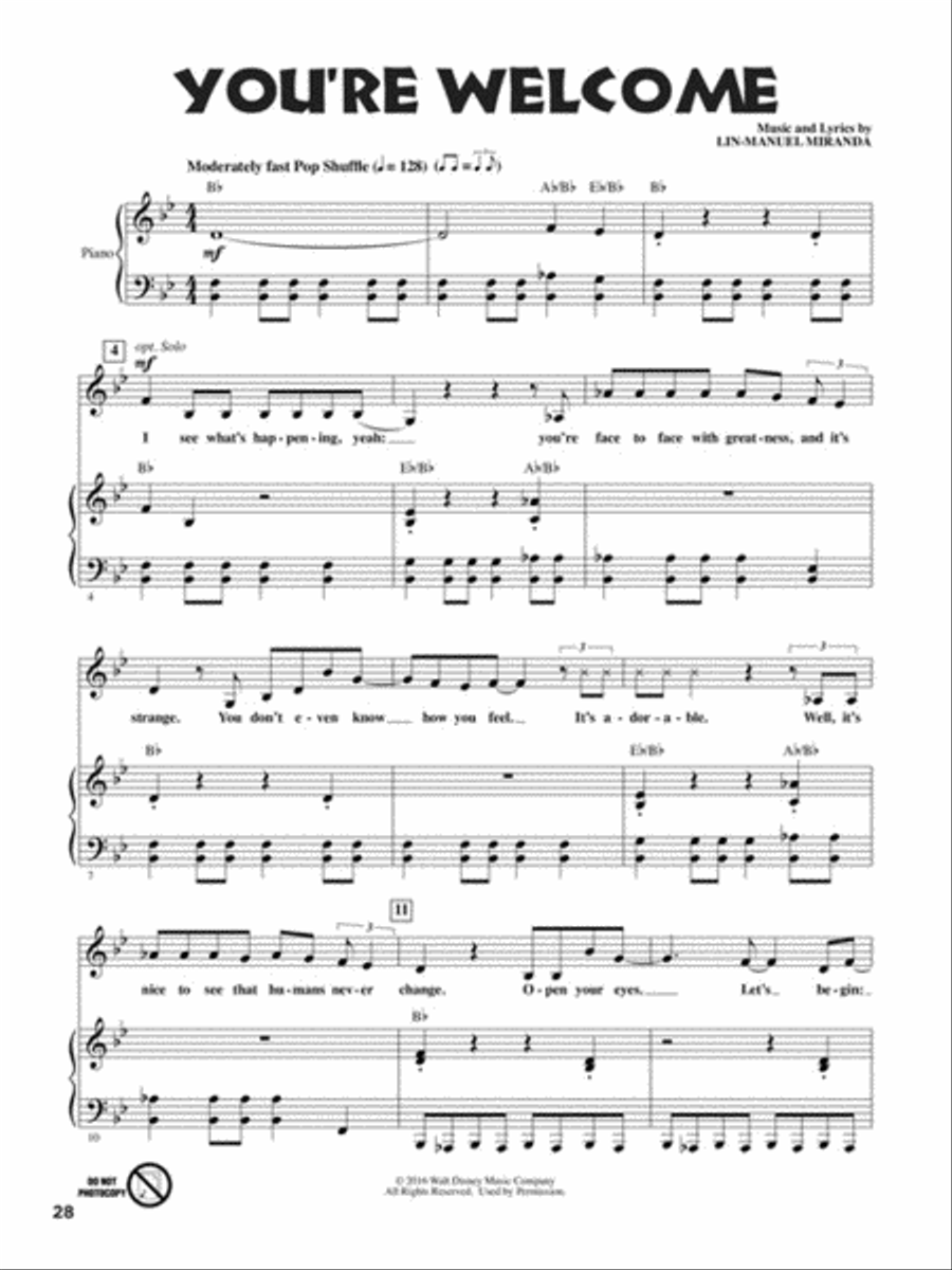 Let's All Sing Songs from MOANA Unison Choir scores gallery preview page 7