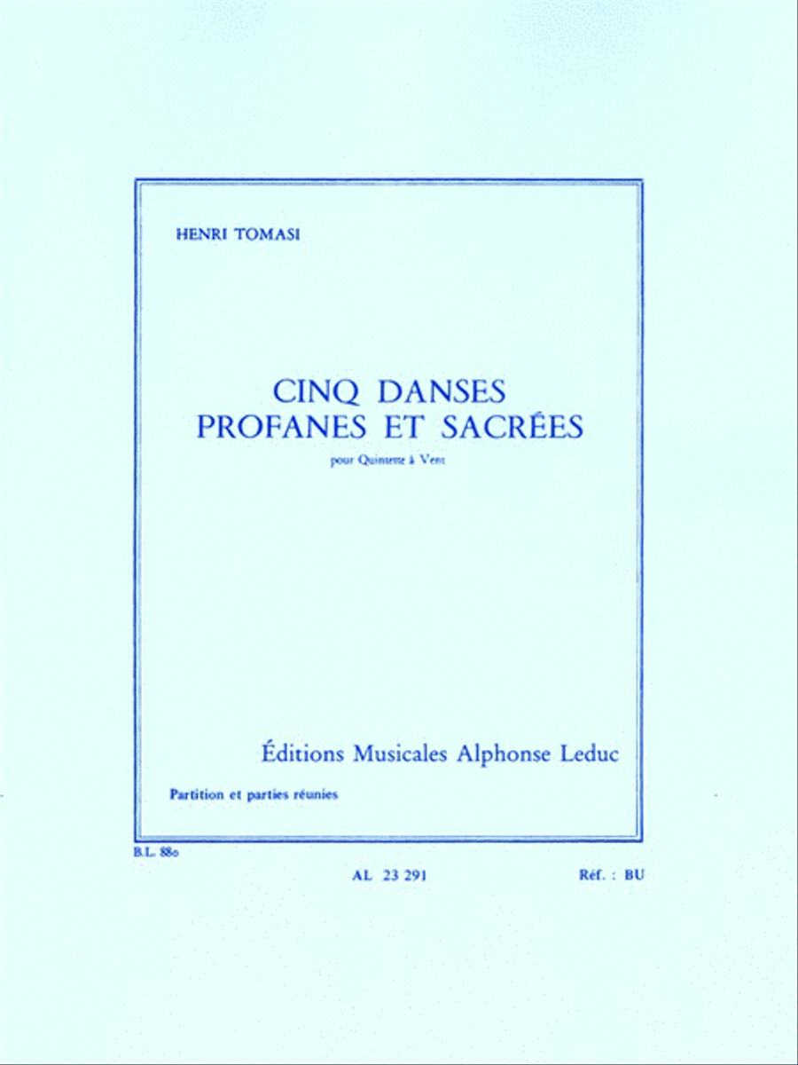 5 Danses Profanes Et Sacrees (quintet-wind) School and Community scores gallery preview page 1
