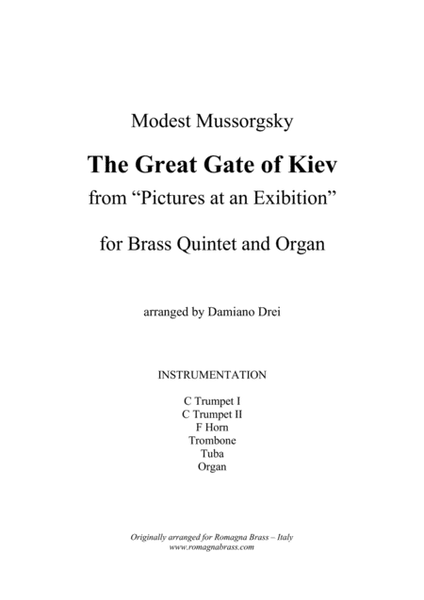 The Great Gate of Kiev - For Brass Quintet and Organ image number null