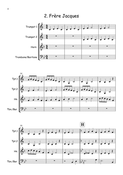 Three French Songs for Easy Brass Quartet