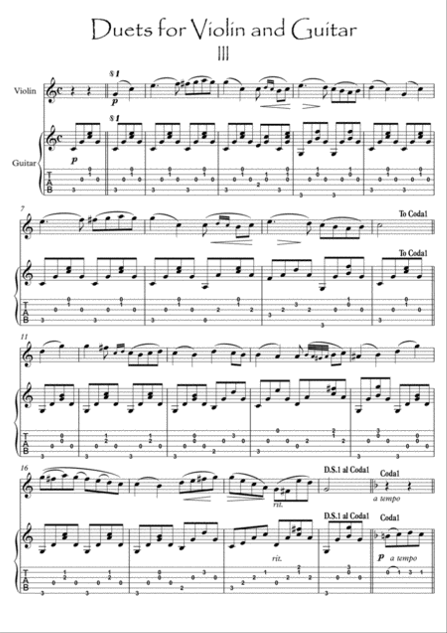 Violin Guitar duet III by Bergmiller