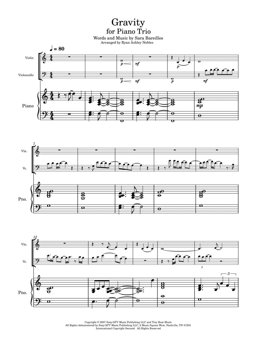 Gravity Piano Trio scores gallery preview page 1