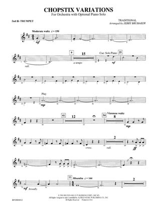 Chopstix Variations (with Opt. Piano Solo): 2nd B-flat Trumpet