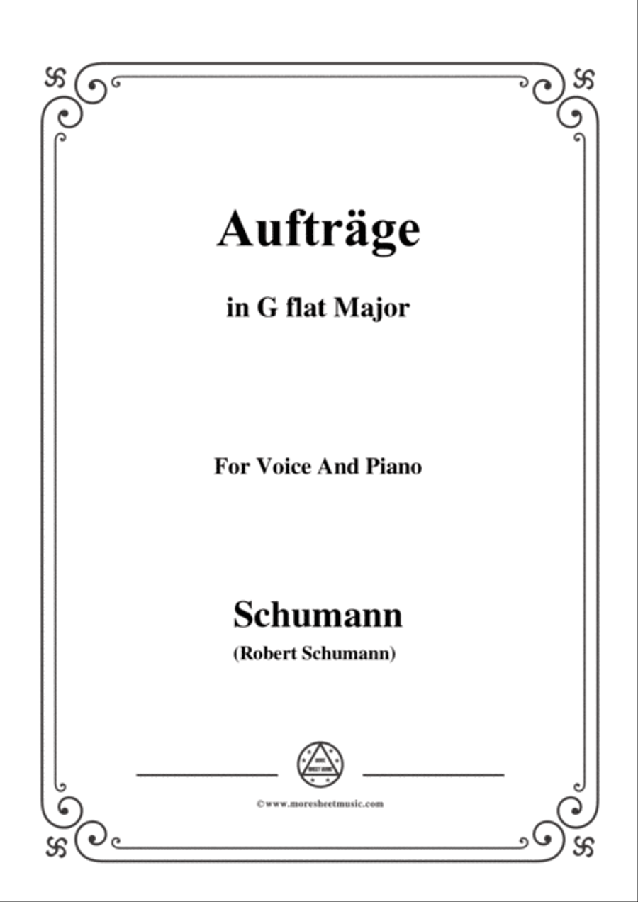 Schumann-Aufträge,in G flat Major,Op.77,No.5,for Voice and Piano Voice Solo scores gallery preview page 1