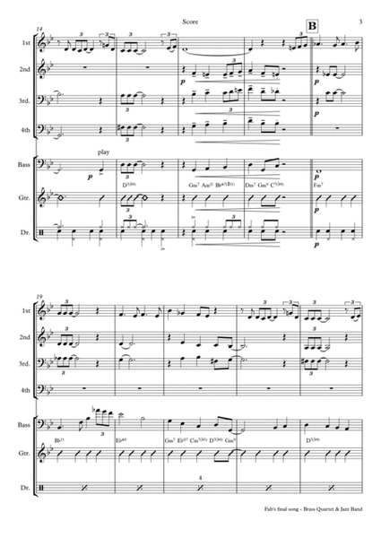 Fab's final song - Ballad - Brass Quartet plus Jazz Trio image number null