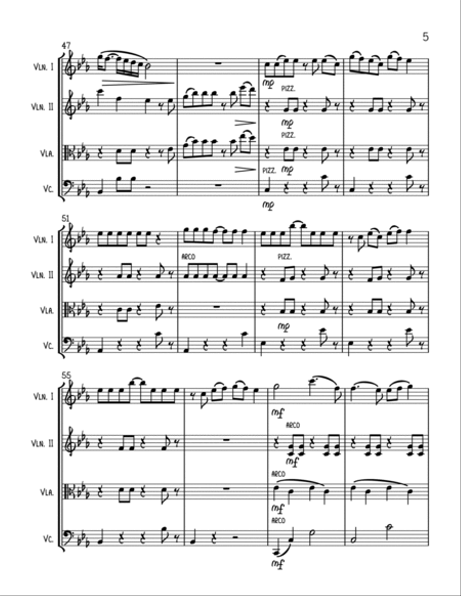 Savage Love String Quartet scores gallery preview page 5