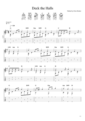 Deck the Halls (Solo Fingerstyle Guitar Tab)