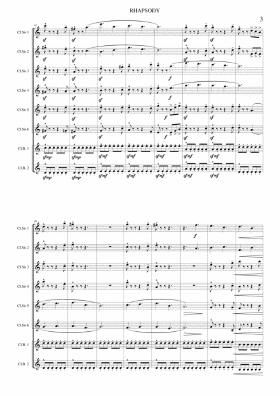 Rhapsody for Clarinets Rhapsody for Clarinets Woodwind Duet scores gallery preview page 3