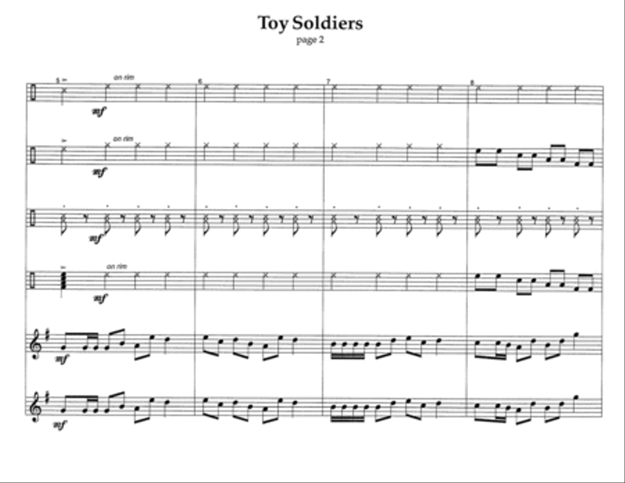 Toy Soldiers w/Tutor Tracks Percussion Ensemble scores gallery preview page 4
