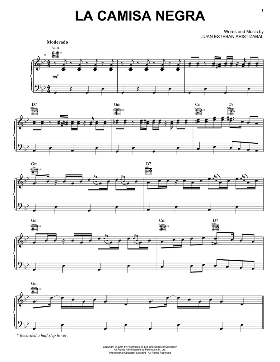 La Camisa Negra Acoustic Guitar scores gallery preview page 1