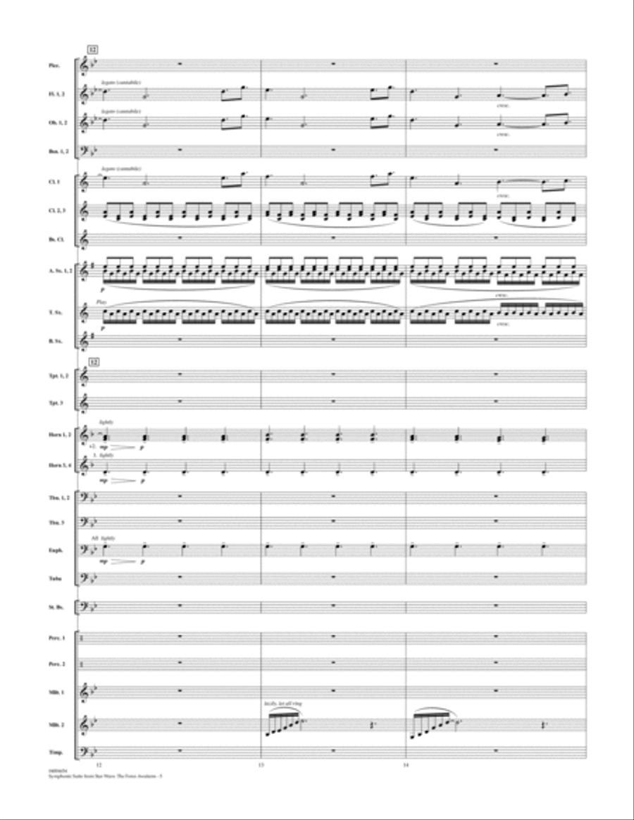 Symphonic Suite from Star Wars: The Force Awakens - Conductor Score (Full Score) Concert Band scores gallery preview page 5
