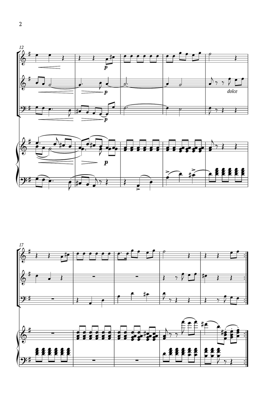 16 song for children No.1 Op.54 Small Ensemble scores gallery preview page 2