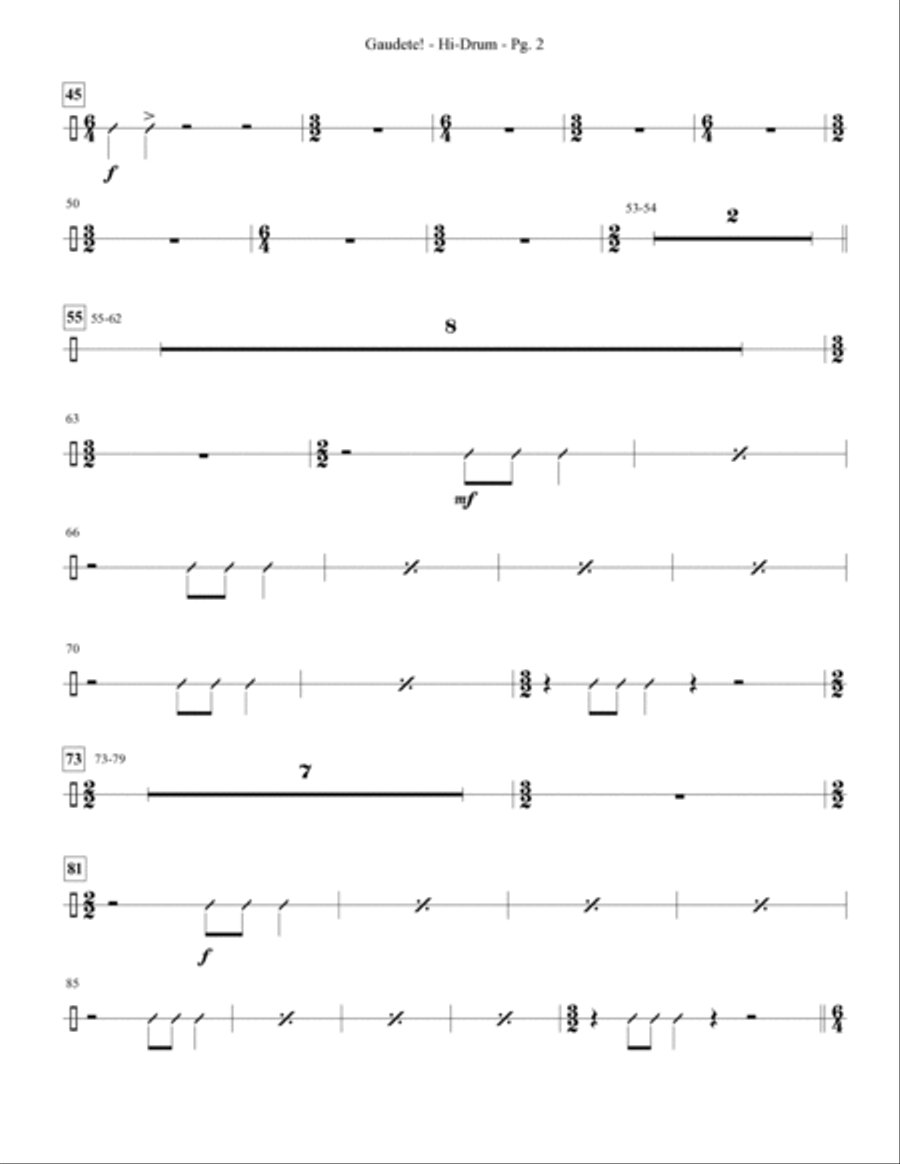 Gaudete! (O, Rejoice!) - Percussion 5 Choir scores gallery preview page 2