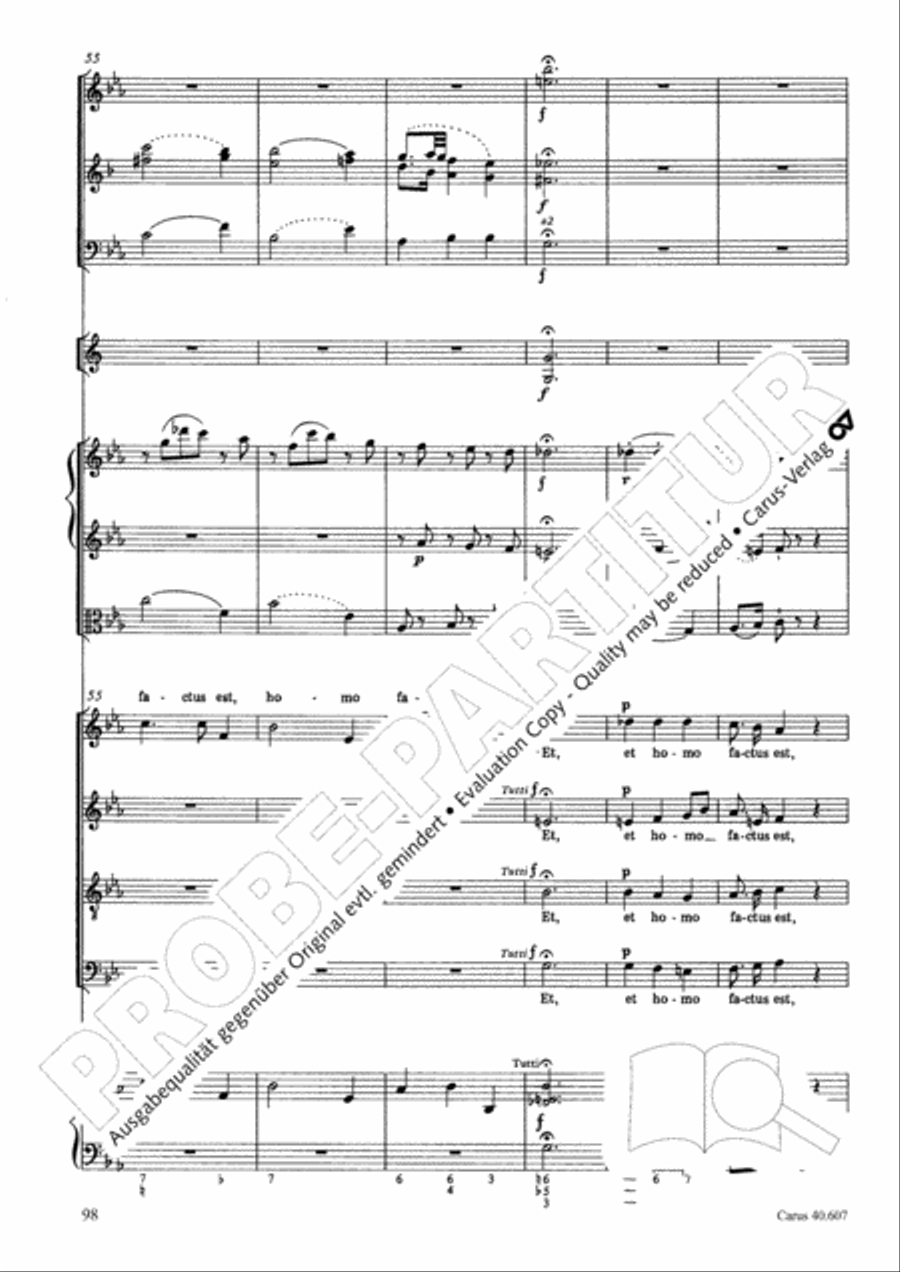 Mass in time of war (Missa in tempore belli) 4-Part scores gallery preview page 108