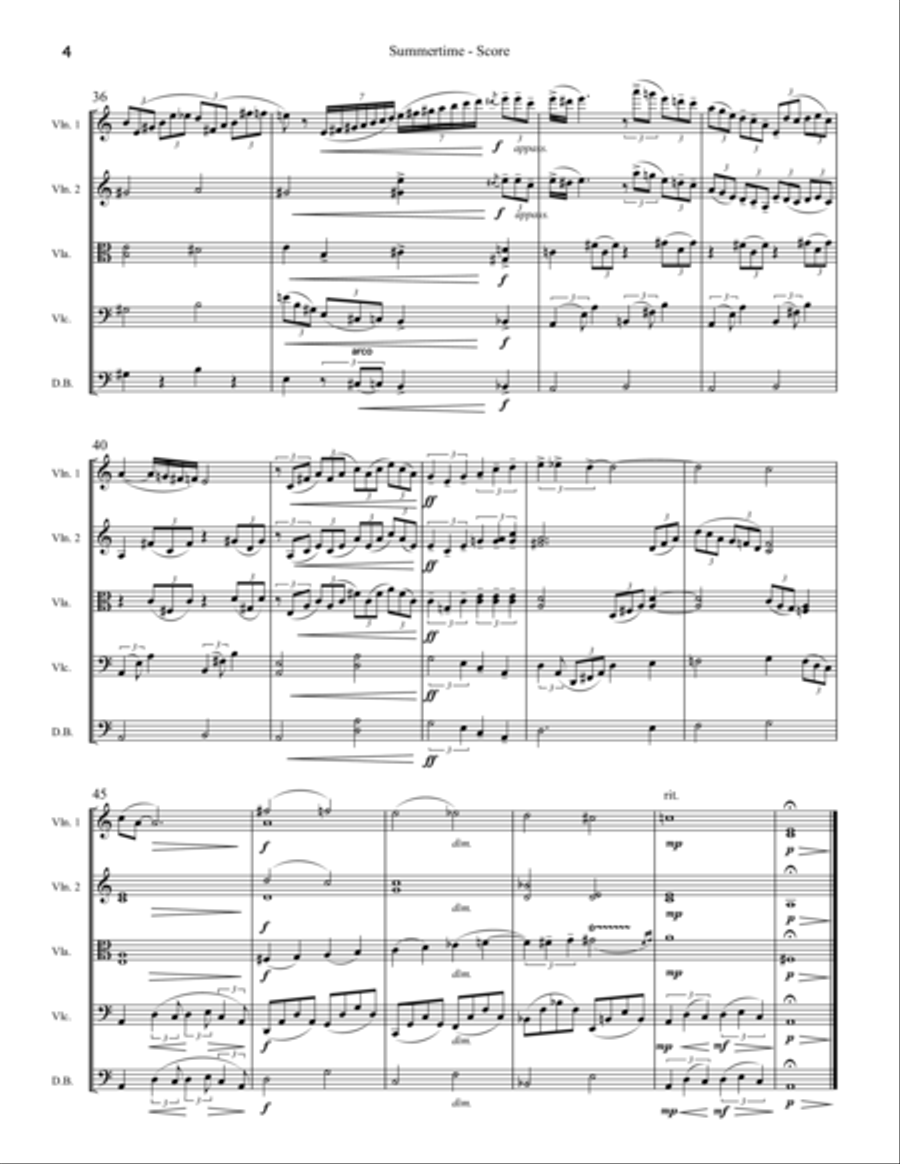Summertime Summertime String Orchestra scores gallery preview page 4