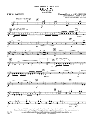 Glory (from Selma) - Bb Tenor Saxophone