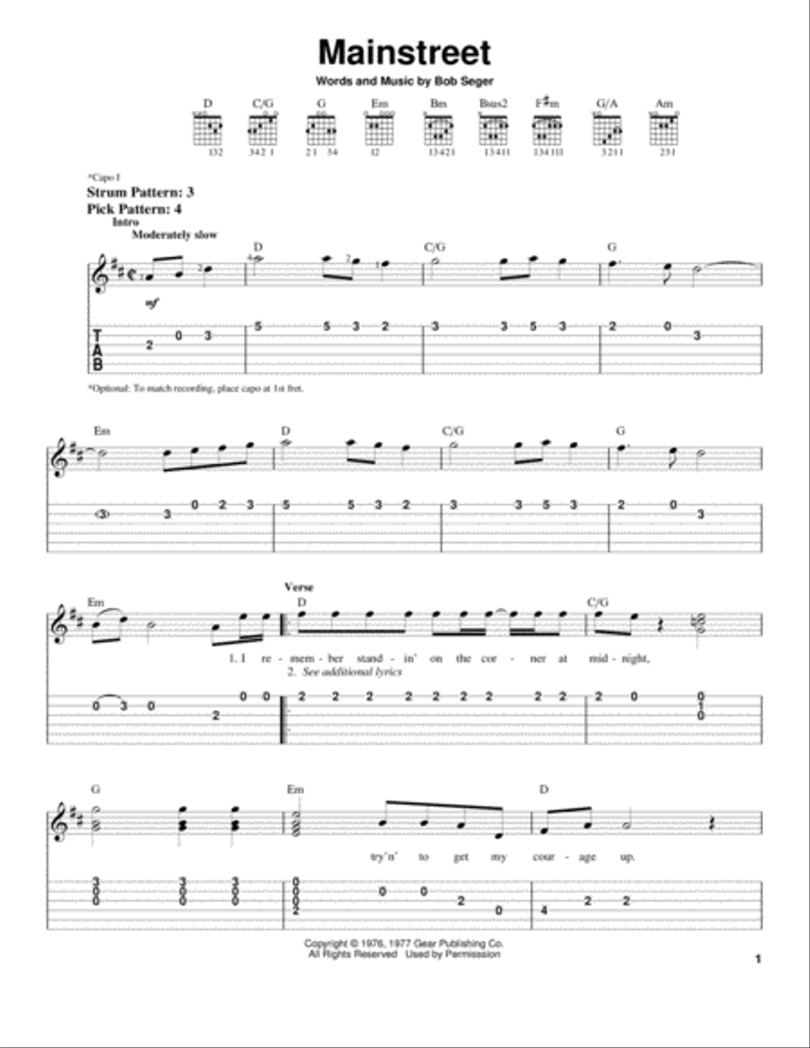 Mainstreet Mainstreet Acoustic Guitar scores gallery preview page 1