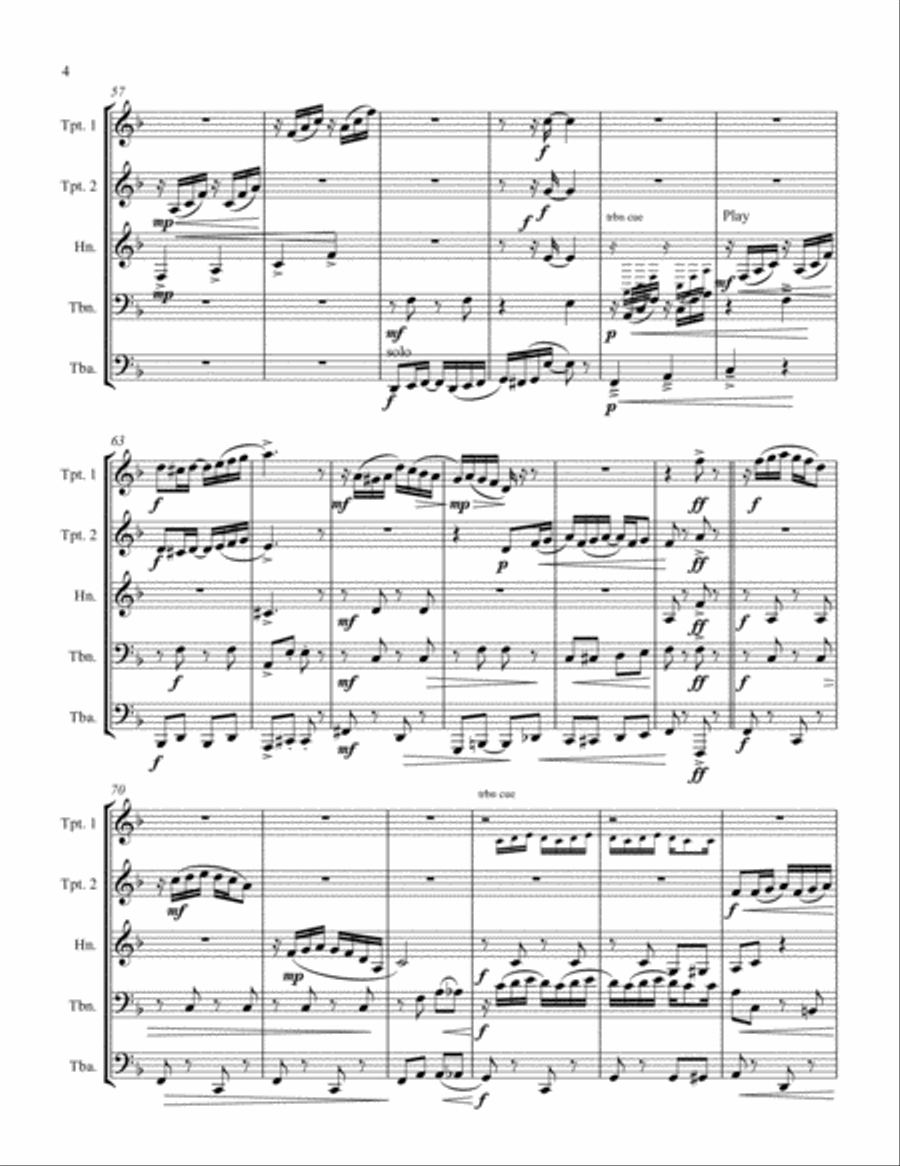 Peanuts-A Nutty Rag for brass quintet Brass Quintet scores gallery preview page 4