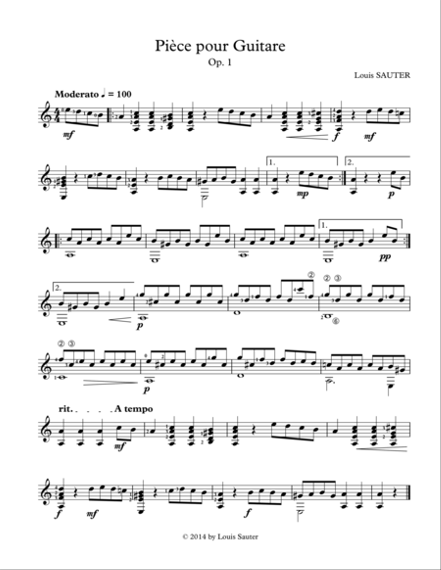 Piece pour Guitare Acoustic Guitar scores gallery preview page 1