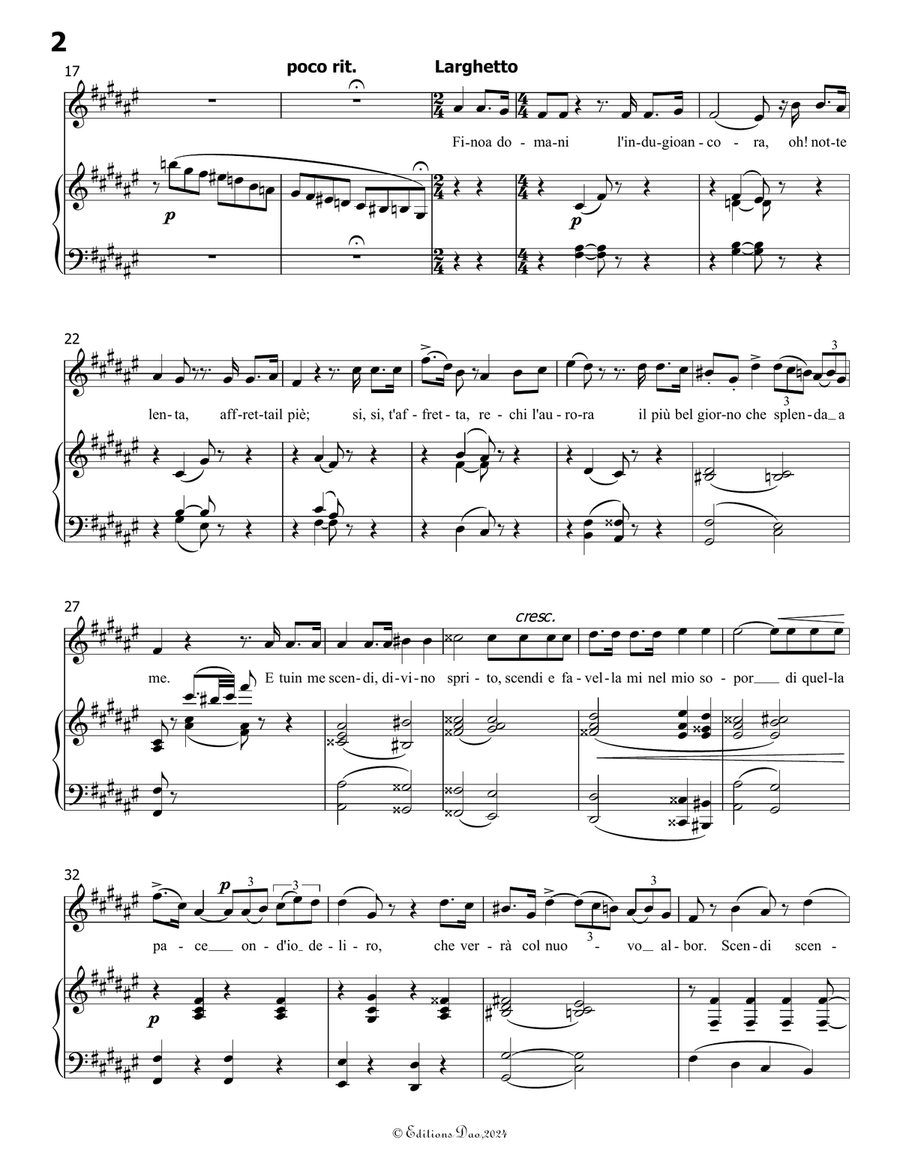 L'ultima notte di un novizio, by Donizetti, A 205, in F sharp Major Piano, Vocal scores gallery preview page 4