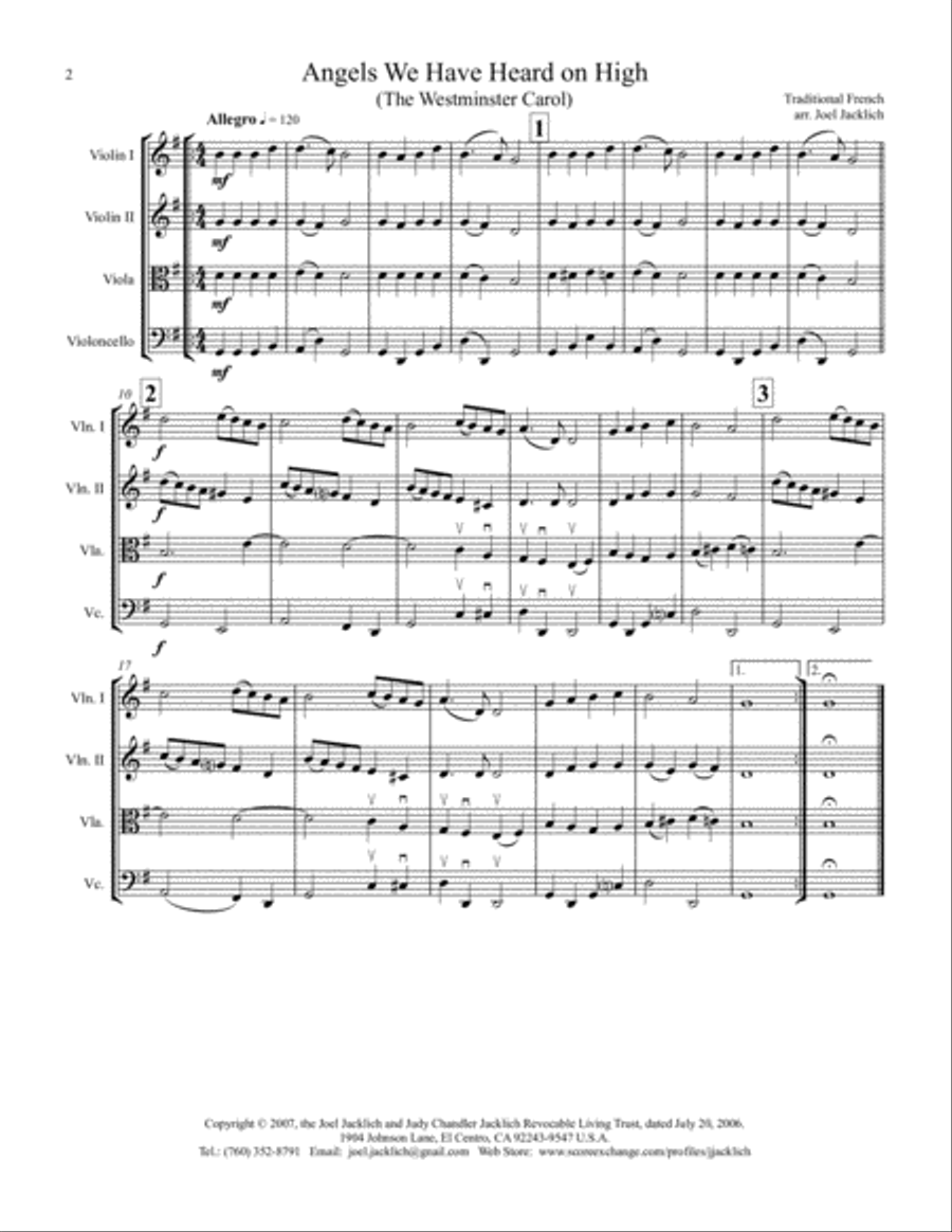 The Big Book of Christmas Carols for String Quartet, Vol. I String Quartet scores gallery preview page 2