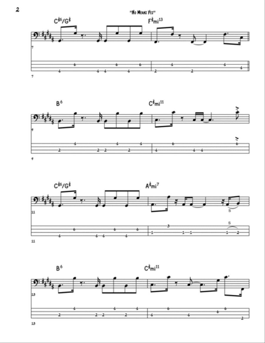 No Means Yes Bass Guitar scores gallery preview page 2